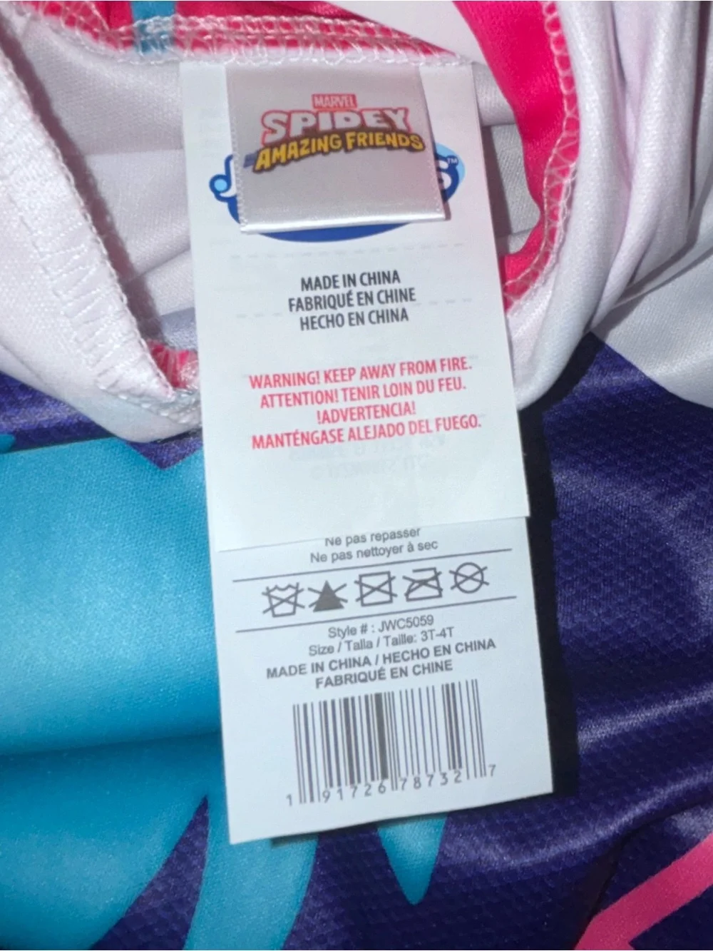 Disney Jr Marvel Spidey & Friends Ghost Spider Gwen Costume Girls 3T-4T